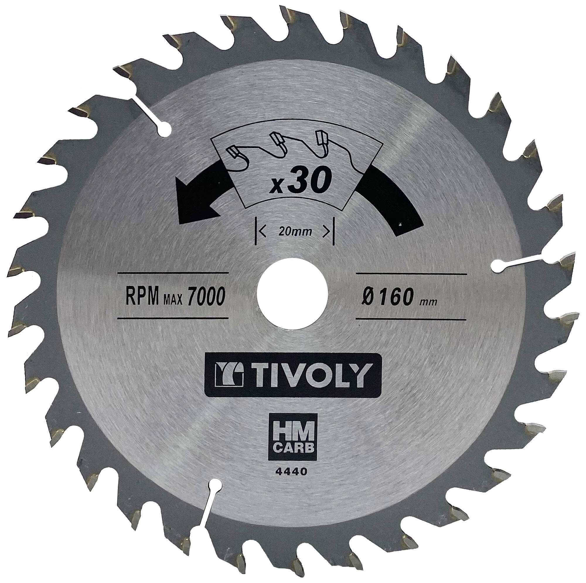 Sagblad for tre Tivoly XT50514004440; 160x1,5x20 mm; Z30