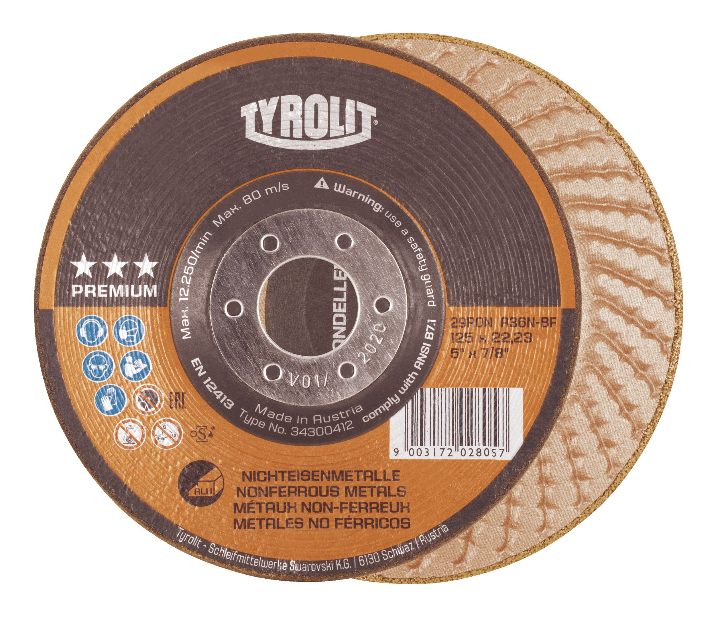 Slipeskive Tyrolit 34300412; 125x4,3 mm