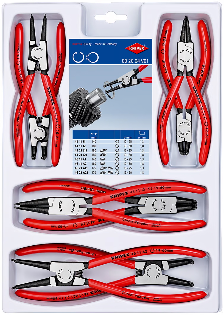 Tangsett Knipex 002004V01; 8 stk