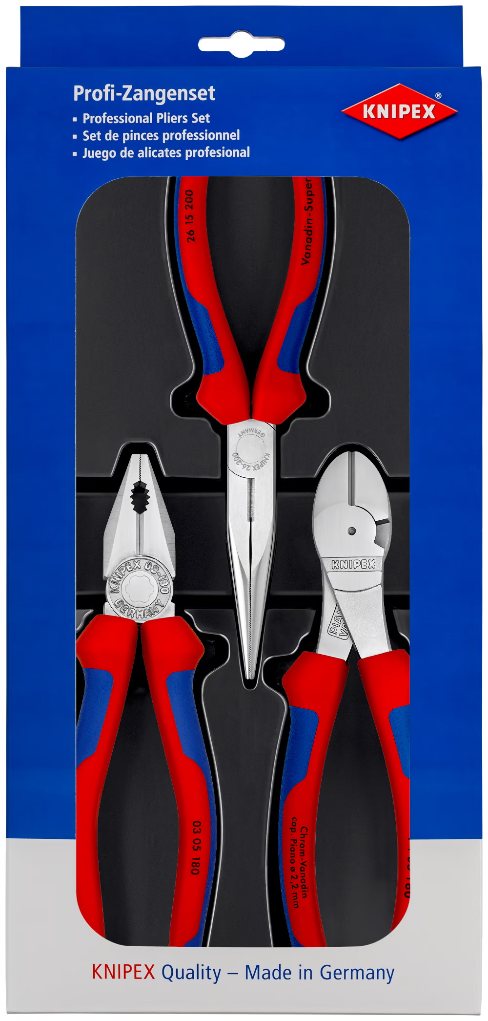 Tangsett Knipex 002011V01; 3 stk