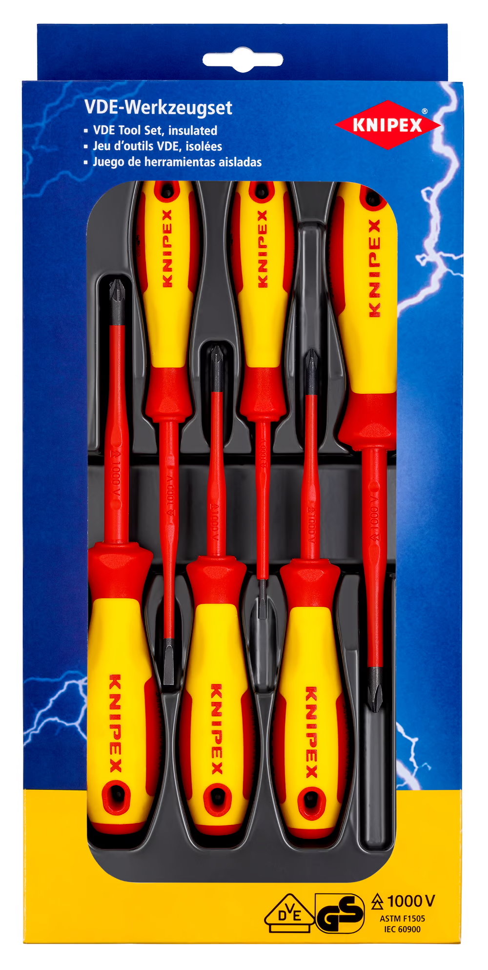 Skrutrekkersett Knipex 002012V04; 6 stk