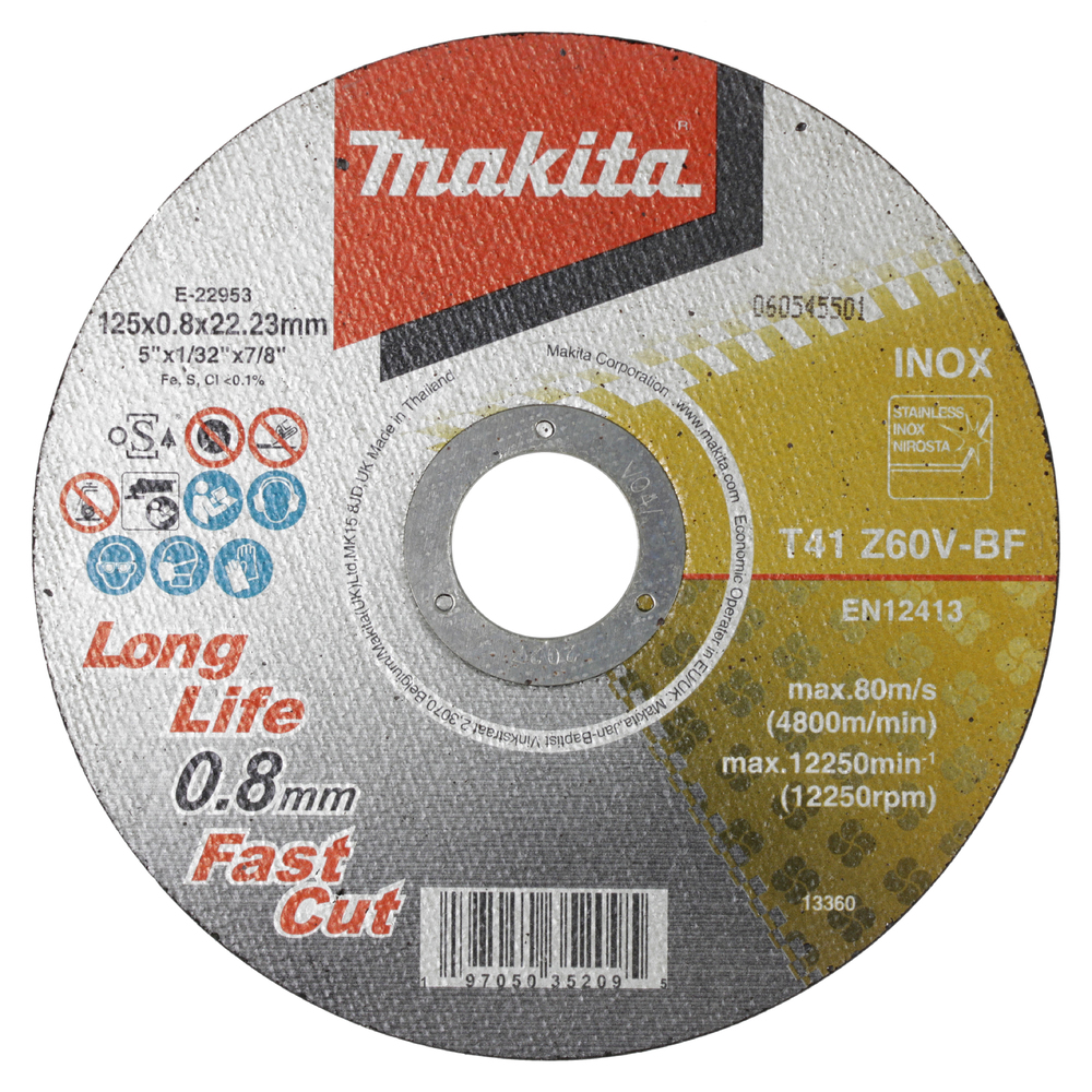 Abrasiv kappeskive Makita E-22953; 125x0,8mm