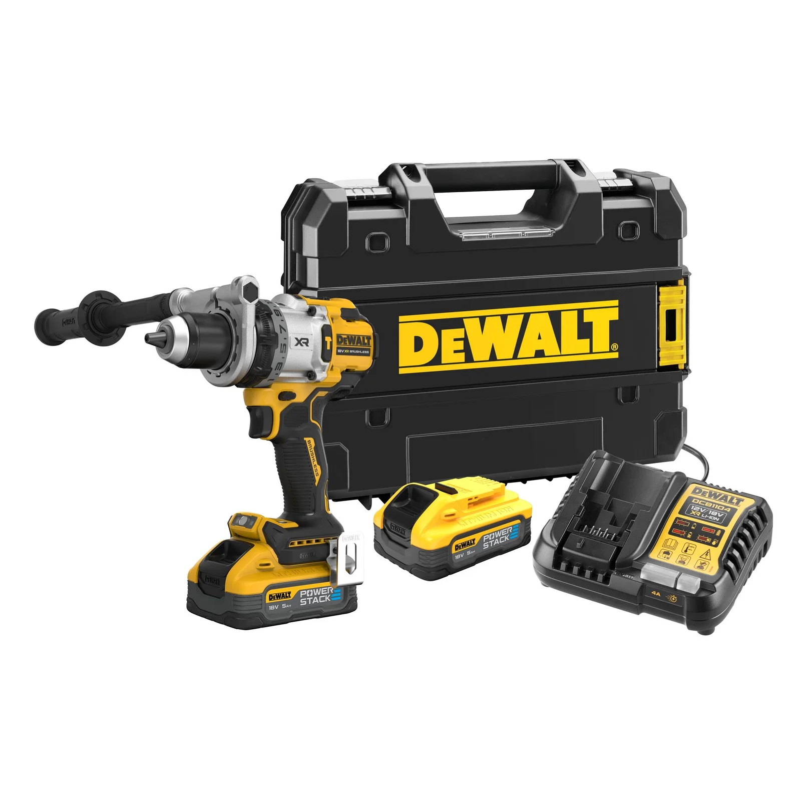 Slagskrutrekker / bor DeWalt DCD1007H2T-QW; 18 V; 2x5,0 Ah batt.