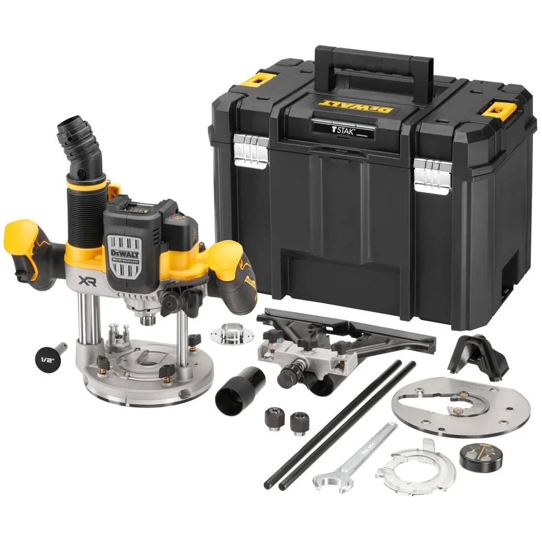 Håndoverfres DeWalt DCW620NT-XJ; 18 V (uten batteri og lader)