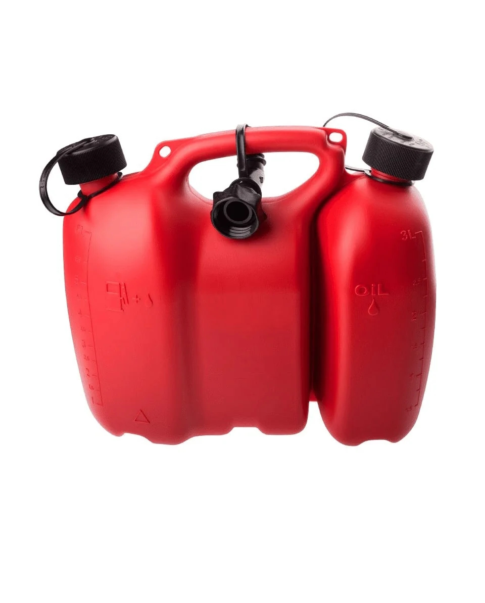Drivstofftank Oregon 562405; rød (6 l) + smøreoljetank (3 l)