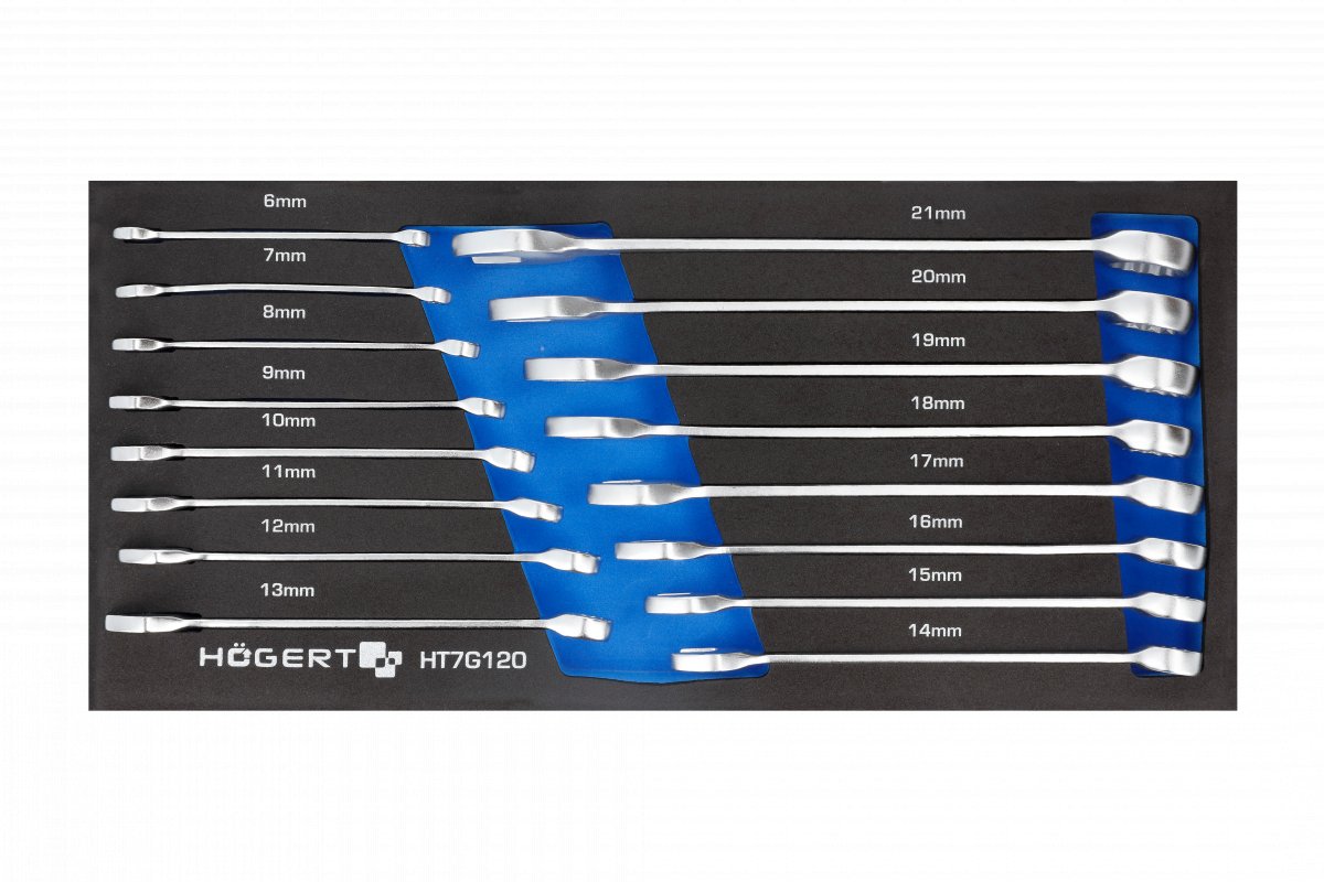 Nøkkelsett Hogert HT7G120-1; 6-21 mm; 16 stk
