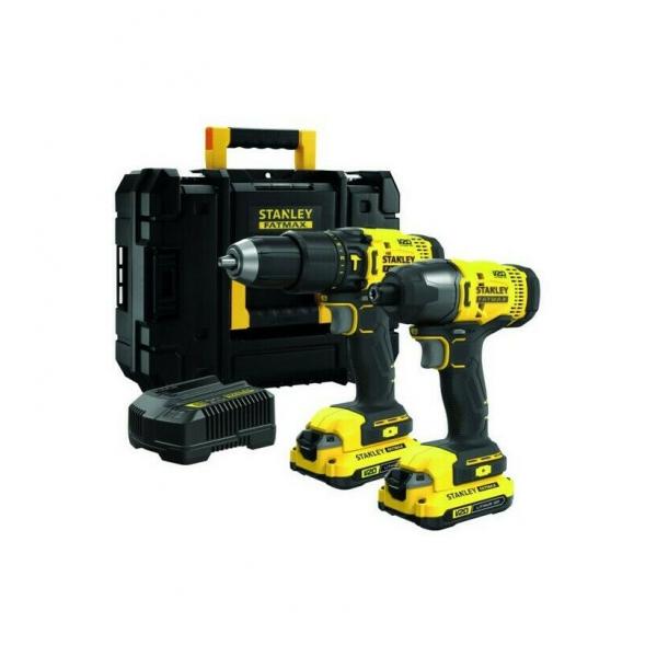 Verktøysett Stanley SFMCK465D2T-QW (SFMCD711 + SFMCF800); 18 V; 2x2,0 Ah batt.