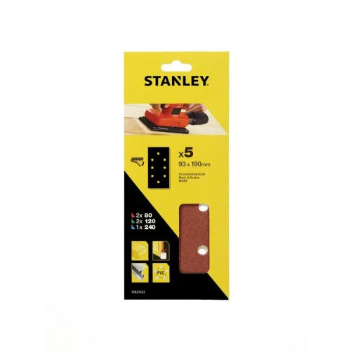 Sandpapir Stanley STA31532-XJ; 93x190 mm; 5 stk