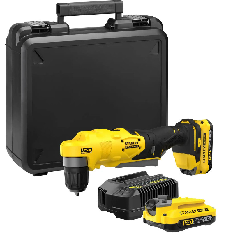 Vinkelboremaskin Stanley SFMCD750D2K-QW; 18 V; 2x2,0 Ah  batt.