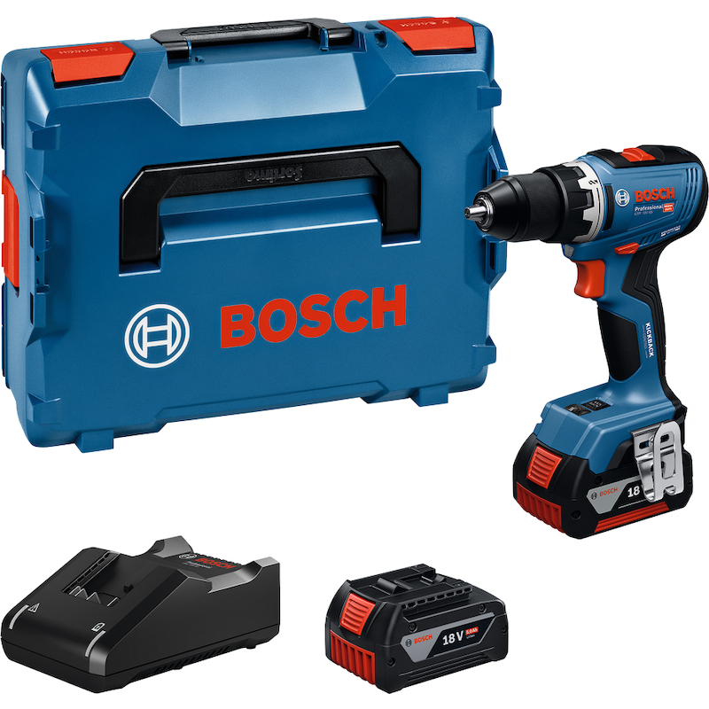 Batteridrevet borskrutrekker Bosch GSR 18V-65 Professional; 18 V; 2x5,0 Ah batteri. + L-Boxx 136