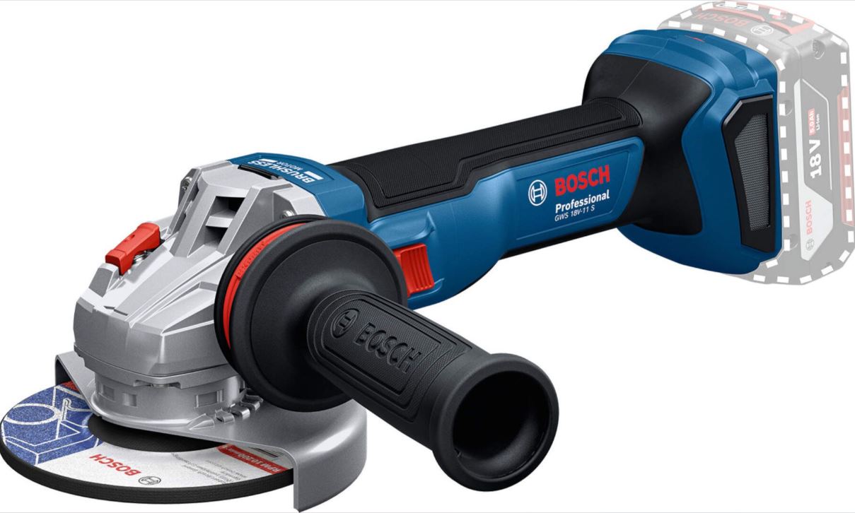 Batteridrevet vinkelsliper Bosch GWS 18V-11 S Professional; 125 mm; 18 V (uten batteri og lader)