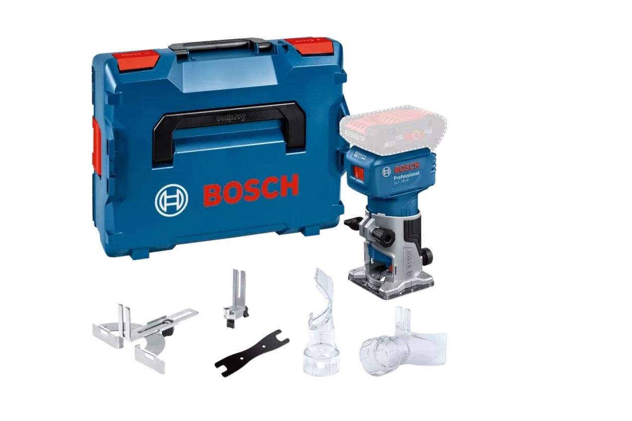 Batteridrevet kantfres Bosch GLF 18V-8 Professional; 18 V (uten batteri og lader) + L-BOXX 136