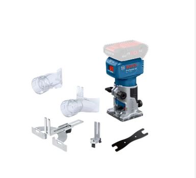 Batteridrevet kantfres Bosch GLF 18V-8 Professional; 18 V (Uten batteri og lader) + tilbehør