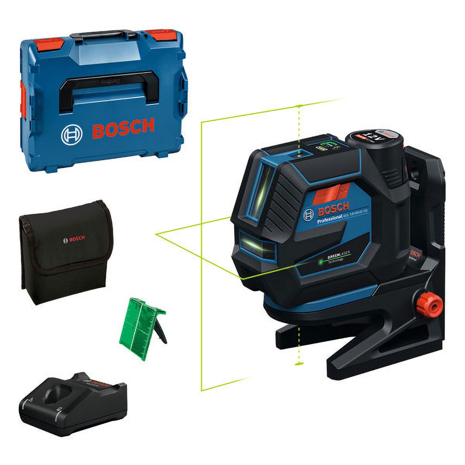 Krysslaser  Bosch GCL 12V-50-22 CG Professional; 12 V; 1x2,0 Ah batteri. + L-Boxx 136