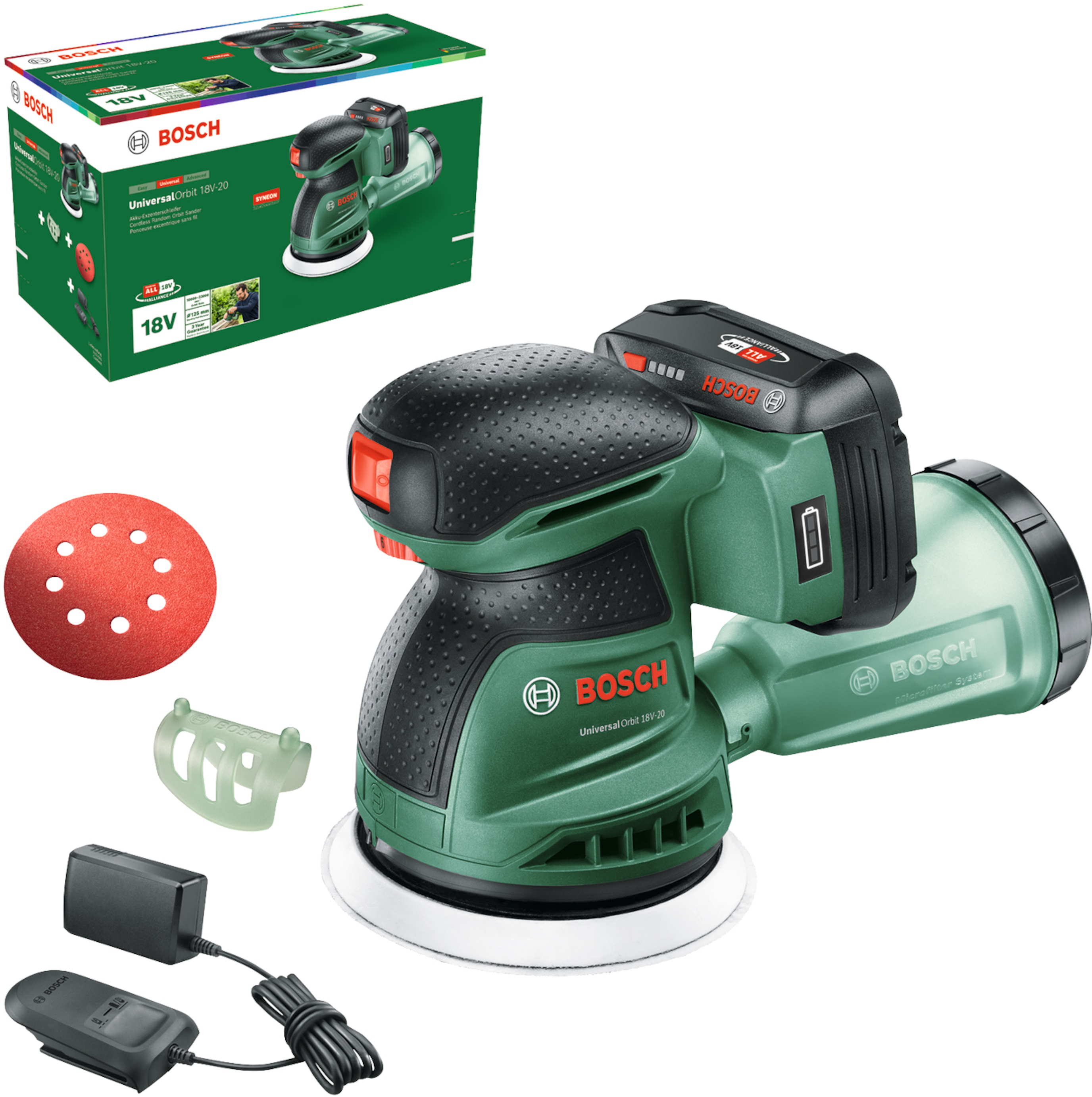 Eksentersliper Bosch UniversalOrbit 18V-20; 18 V; 1x2,0 Ah batt.