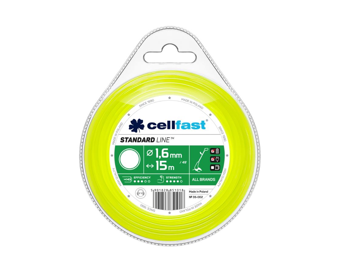 Trimmertråd Cellfast 35-002; 1,6 mm; 15 m