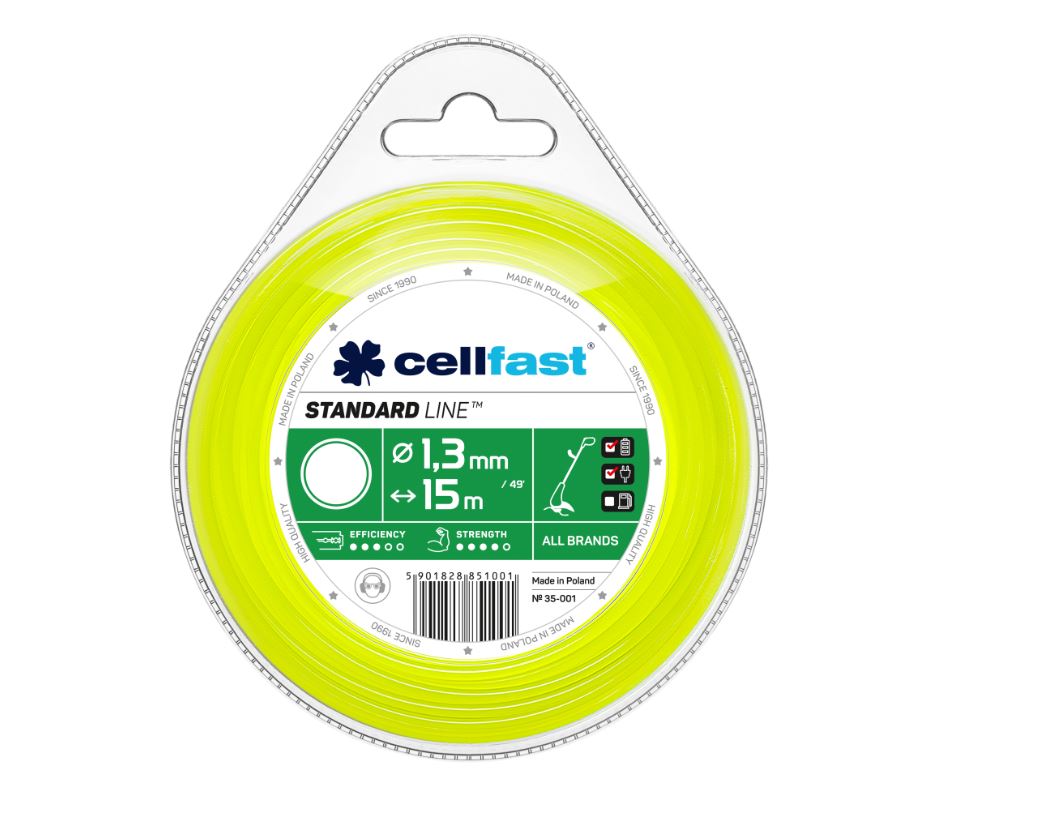 Trimmertråd Cellfast 35-001; 1,3 mm; 15 m