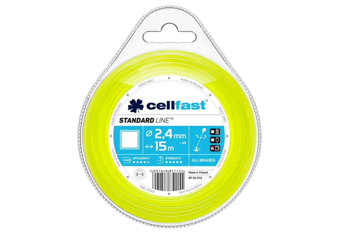Trimmertråd Cellfast 35-013; 2,4 mm; 15 m