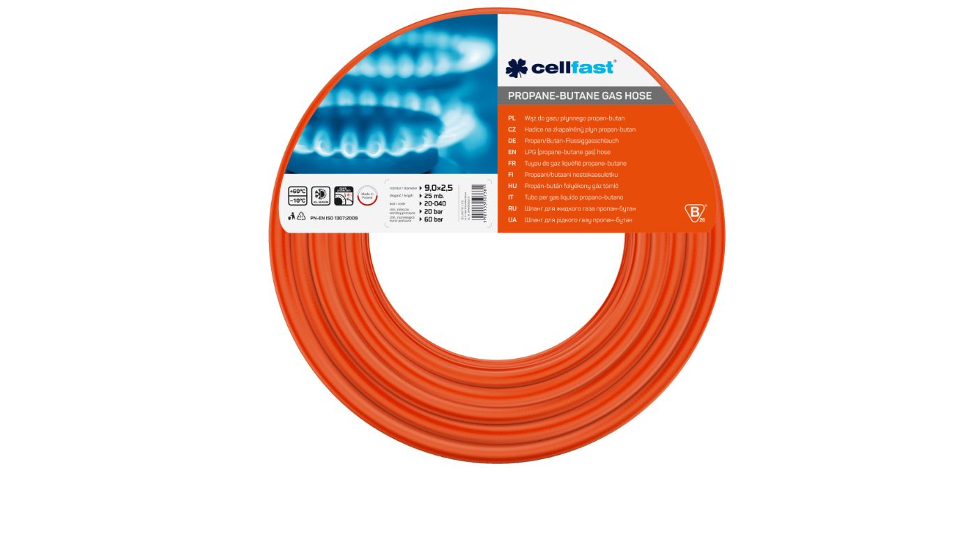 Husholdnings gasslange Cellfast 20-040; 9,0x2,5 mm; 25 m