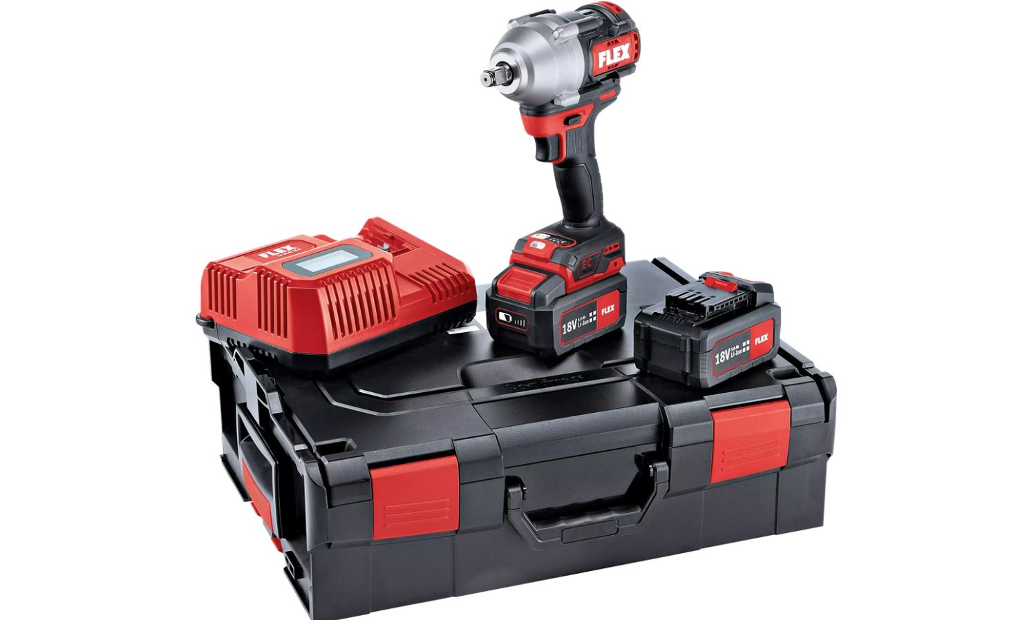 Slagskrutrekker / slagmuttertrekker Flex IW 1/2'' 750 18.0-EC/5.0; 18 V; 2x5,0 Ah batteri. + L-Boxx
