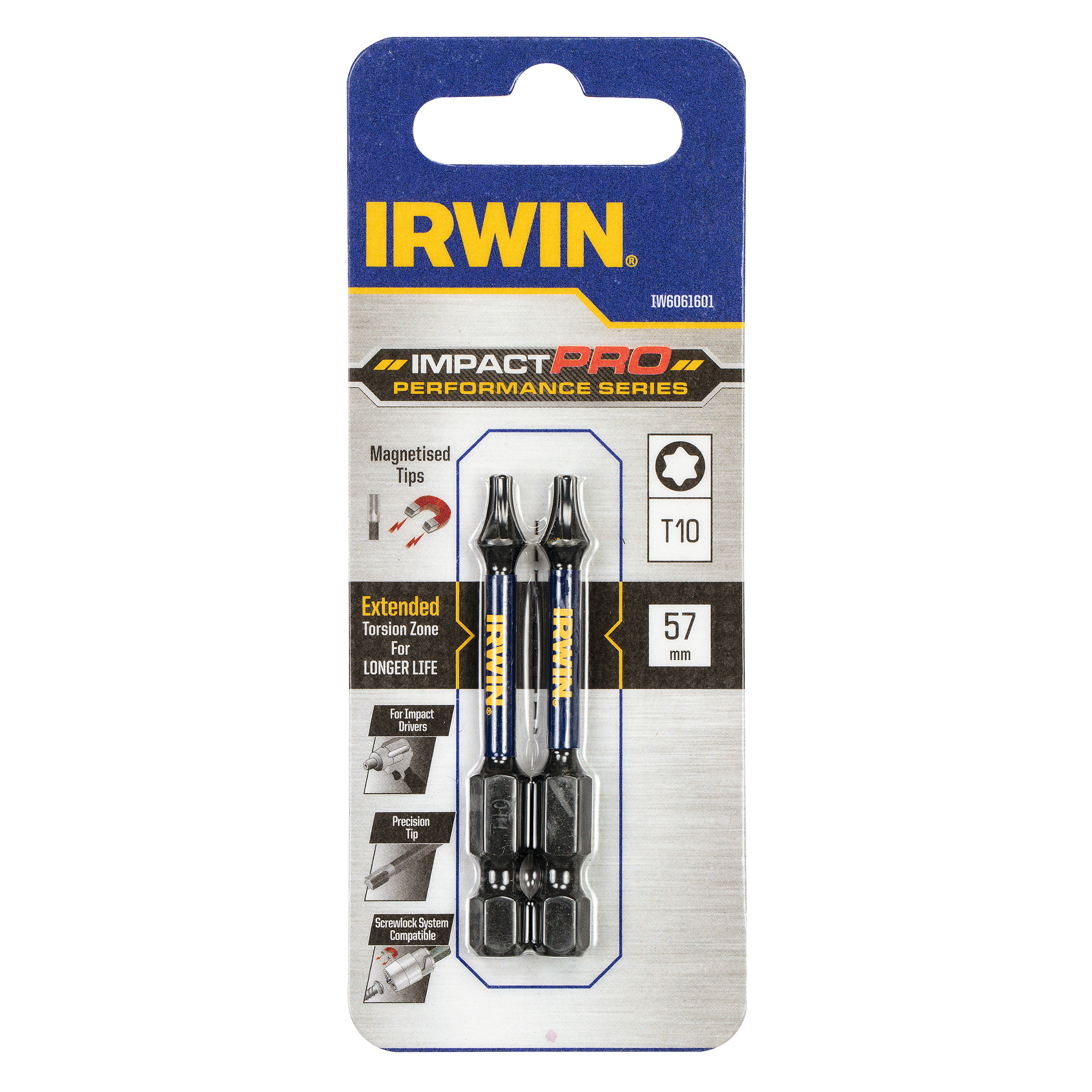 Skrubits Irwin IW6061601; T10; 57 mm; 2 stk