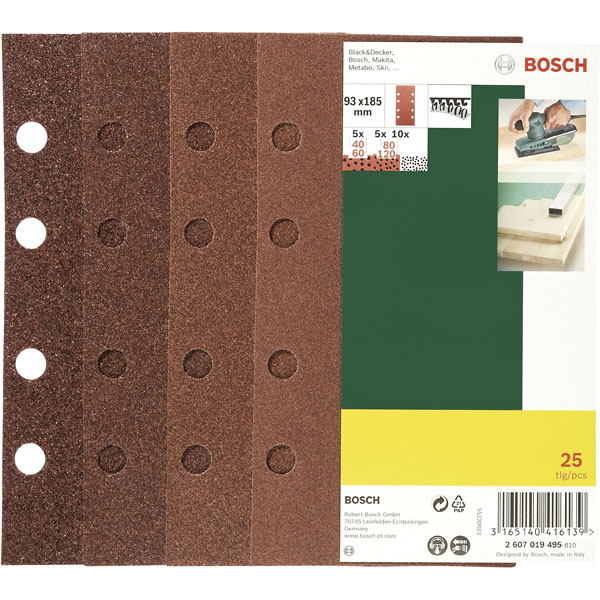 Sandpapir til planslipere Best for Wood; 93x185 mm