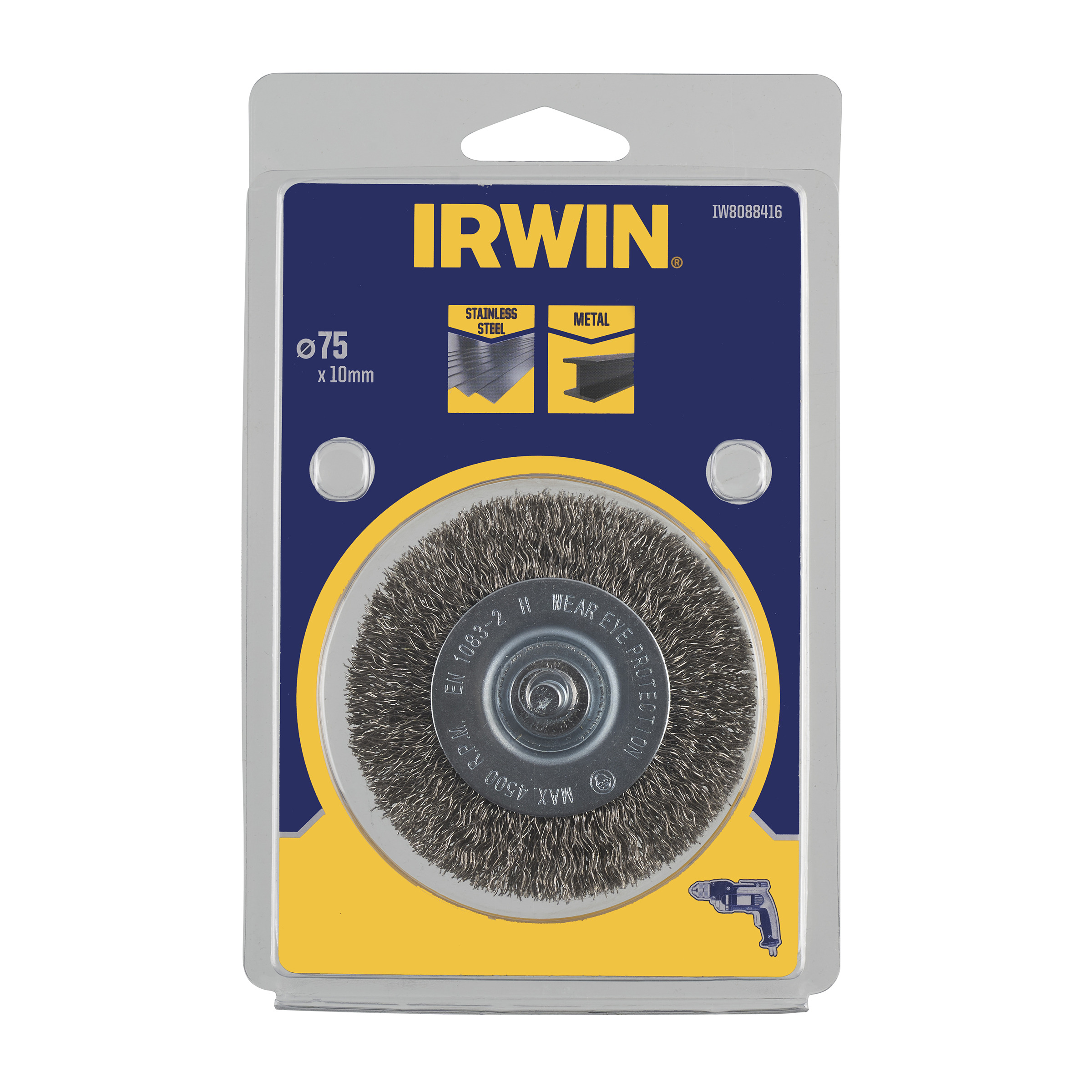 Koppbørste Irwin IW8088416; 75x10 mm