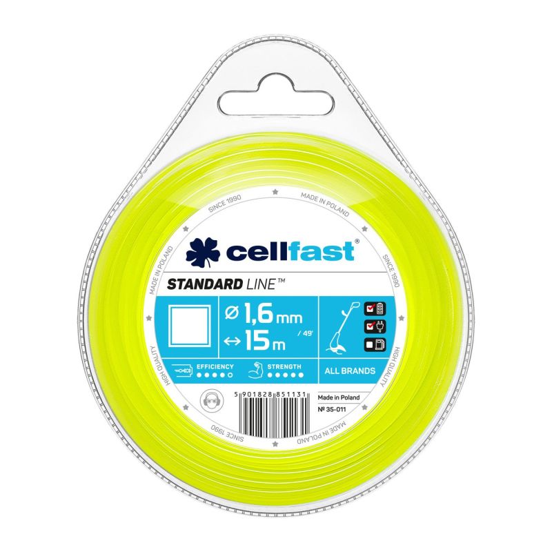 Trimmertråd Cellfast 35-011; 1,6 mm; 15 m