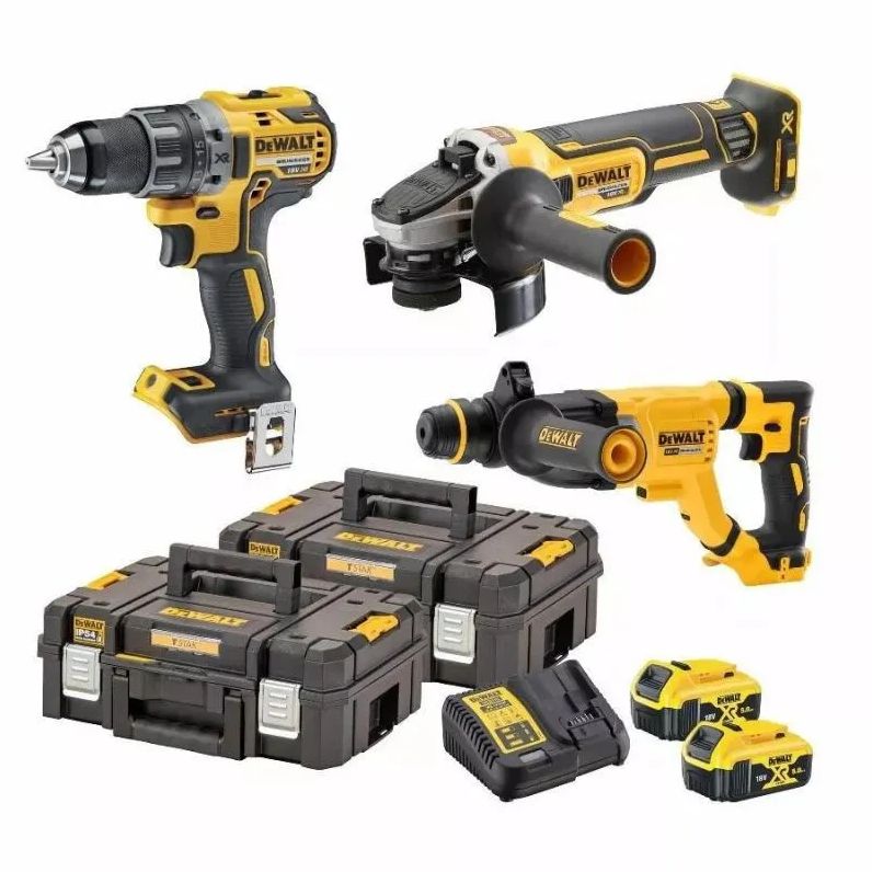 Verktøysett DeWalt DCK327P2T-QW (DCD791 + DCH263 + DCG405); 18 V; 2x5,0 Ah batt.