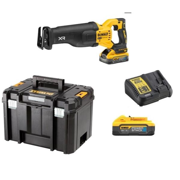 Batteridrevet tigersag DeWalt DCS386H2T-QW; 18 V; 2x5,0 Ah batt.