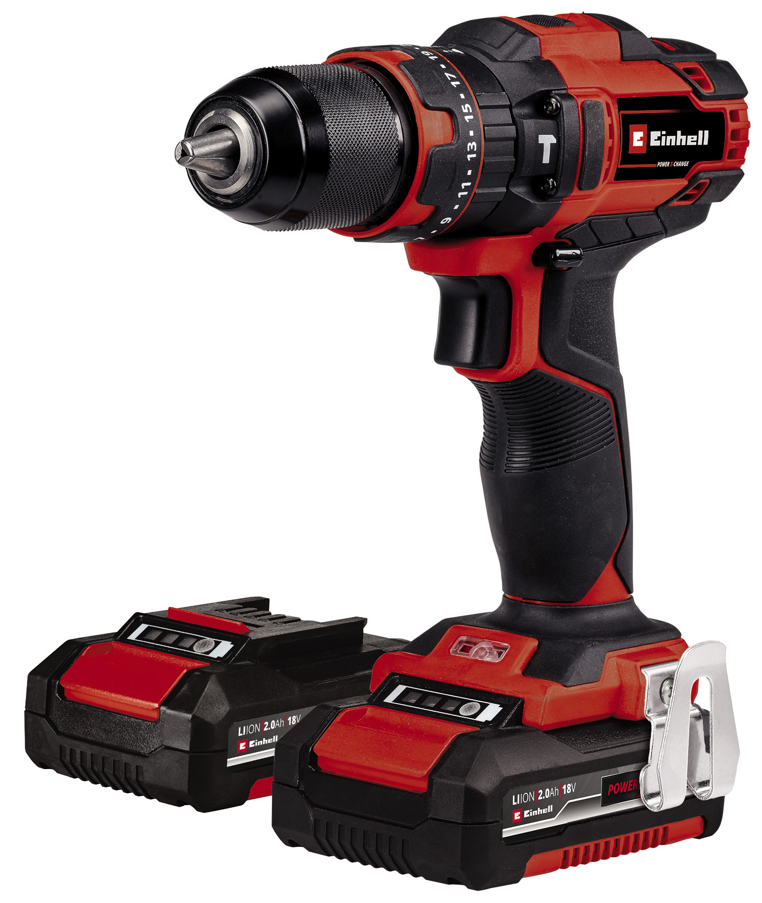 Skrutrekker/bor Einhell TE-CD 18/40 Li-I; 18 V; 2x2,0 Ah batt. + tilbehør