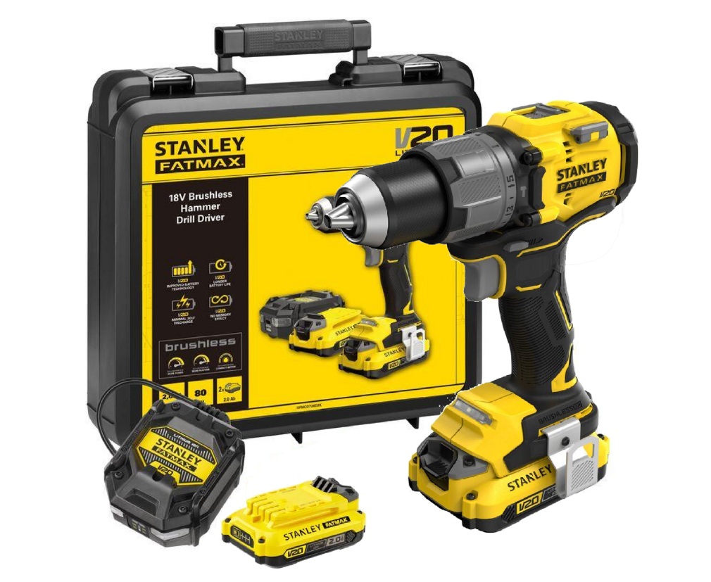 Slagskrutrekker / bor Stanley Fatmax SFMCD726D2K-QW; 18 V; 2x2,0 Ah batt.