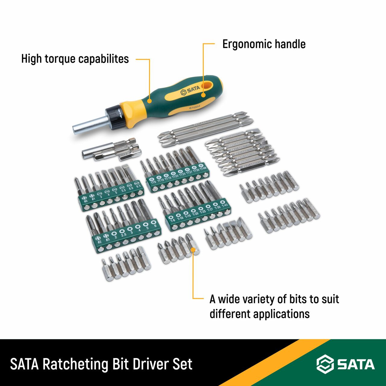Skrutrekkersett Sata S09326; 80 stk