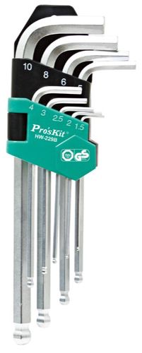 Unbrakonøkler Proskit HW-229B; 1,5-10 mm; 9 stk