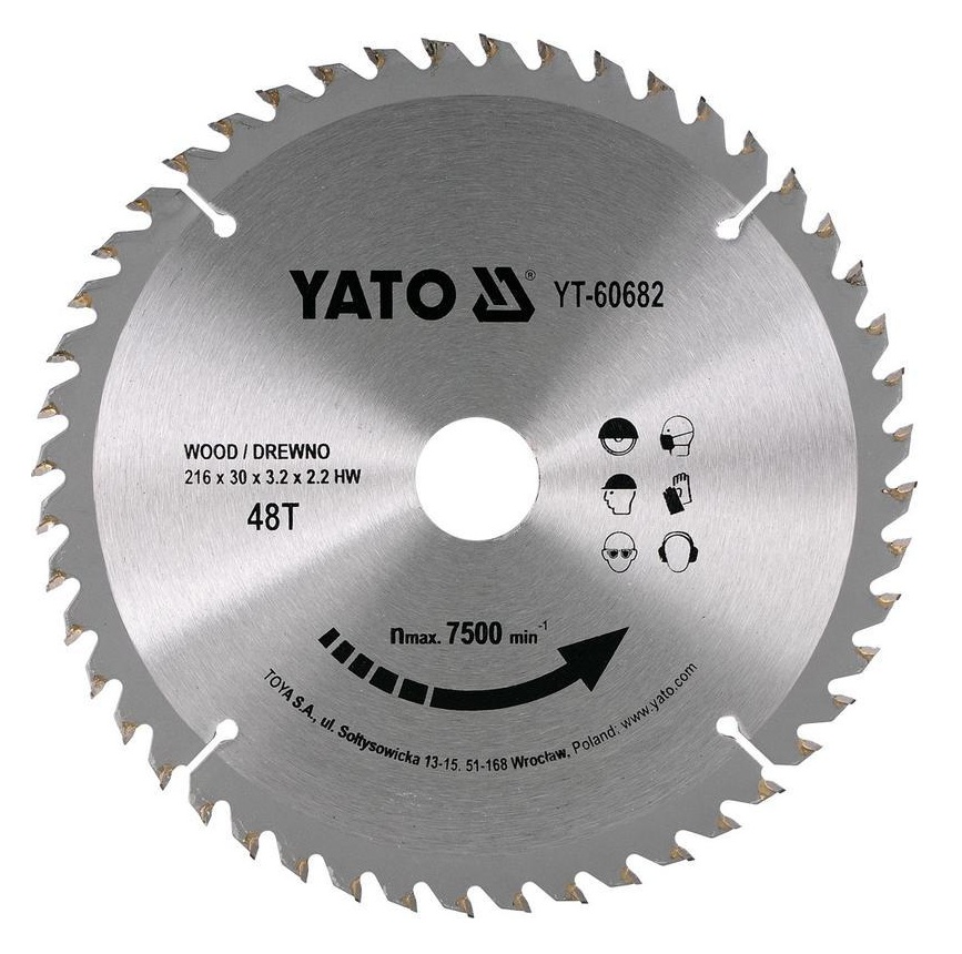 Sagblad for tre Yato YT-60682; 216x30x2,2 mm