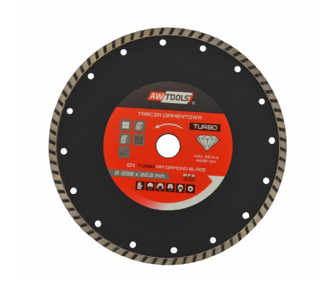Diamantkappeskive AWTools AW45504; 230x22,2x2 mm