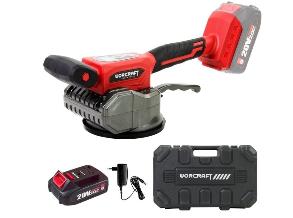 Vibrerende sugekopp / flisholder Worcraft CTTS20LiM; 20 V; 1x2,0 Ah batt.