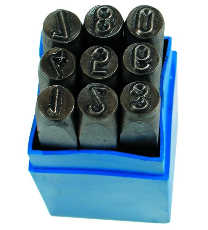 Sett av sifferstanser Condor Werkzeug C0051/10; 10 mm; 9 stk