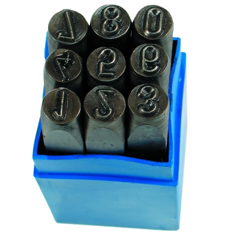 Sett av sifferstanser Condor Werkzeug C0051/6; 6 mm; 9 stk