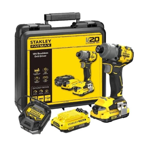 Slagmuttertrekker Stanley SFMCF830D2K-QW; 18 V; 2x2,0 Ah batt.