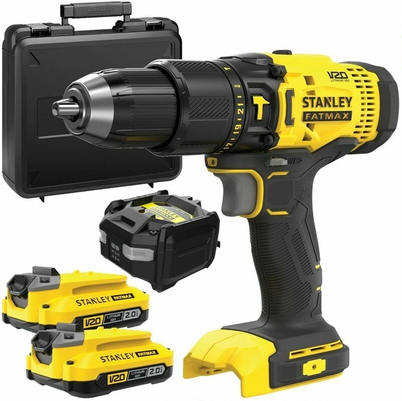 Batteridrevet borskrutrekker Stanley SFMCD711D2K-QW; 18 V; 2x2,0 Ah batt.