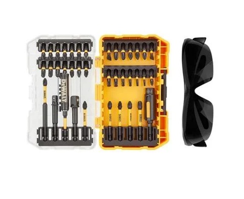 Skrutrekkersett DeWalt DT70740T-QZ; 38 stk.; + briller
