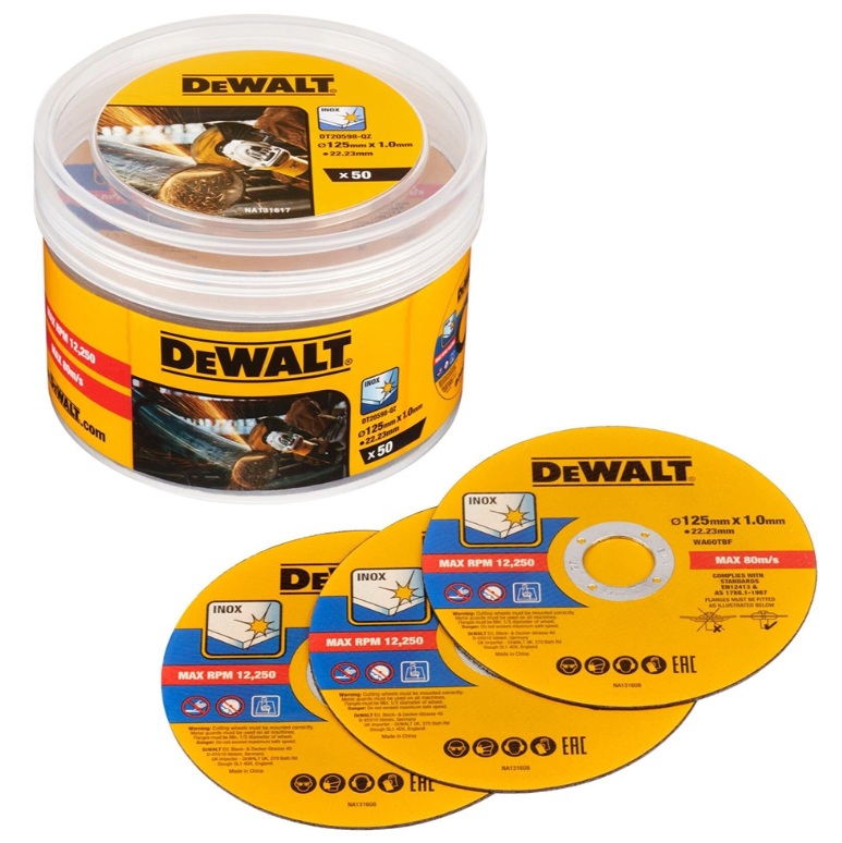 Abrasiv kappeskive DeWalt DT20598-QZ; 125x22,23x1,0 mm; 50 stk