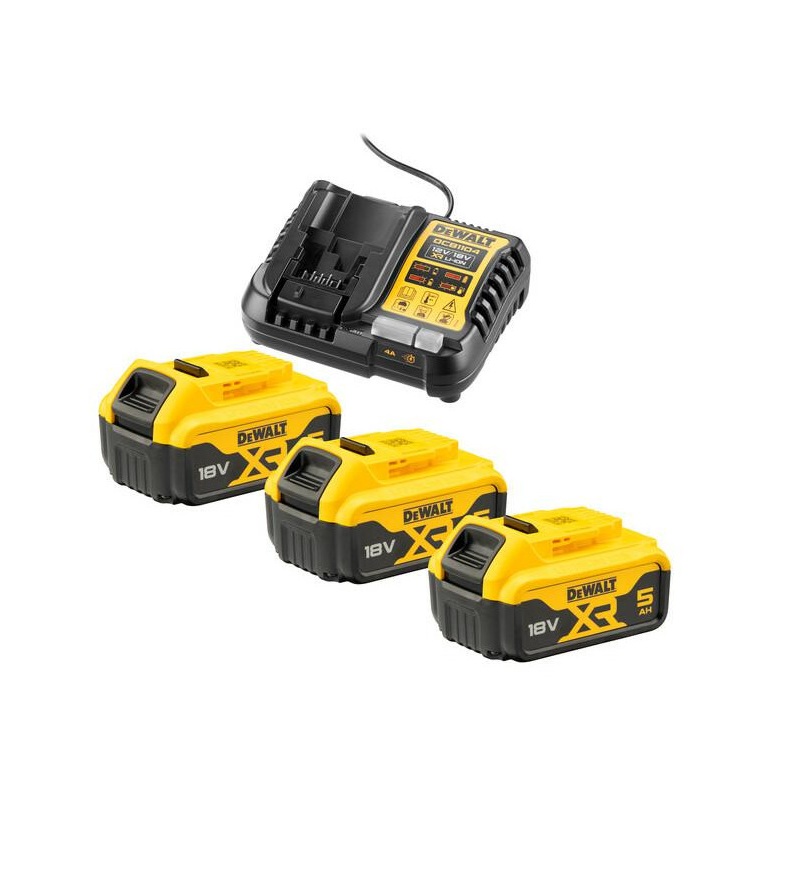 Tilbehørsett DeWalt DCB1104P3-QW; 18 V; 3x5,0 Ah batt.