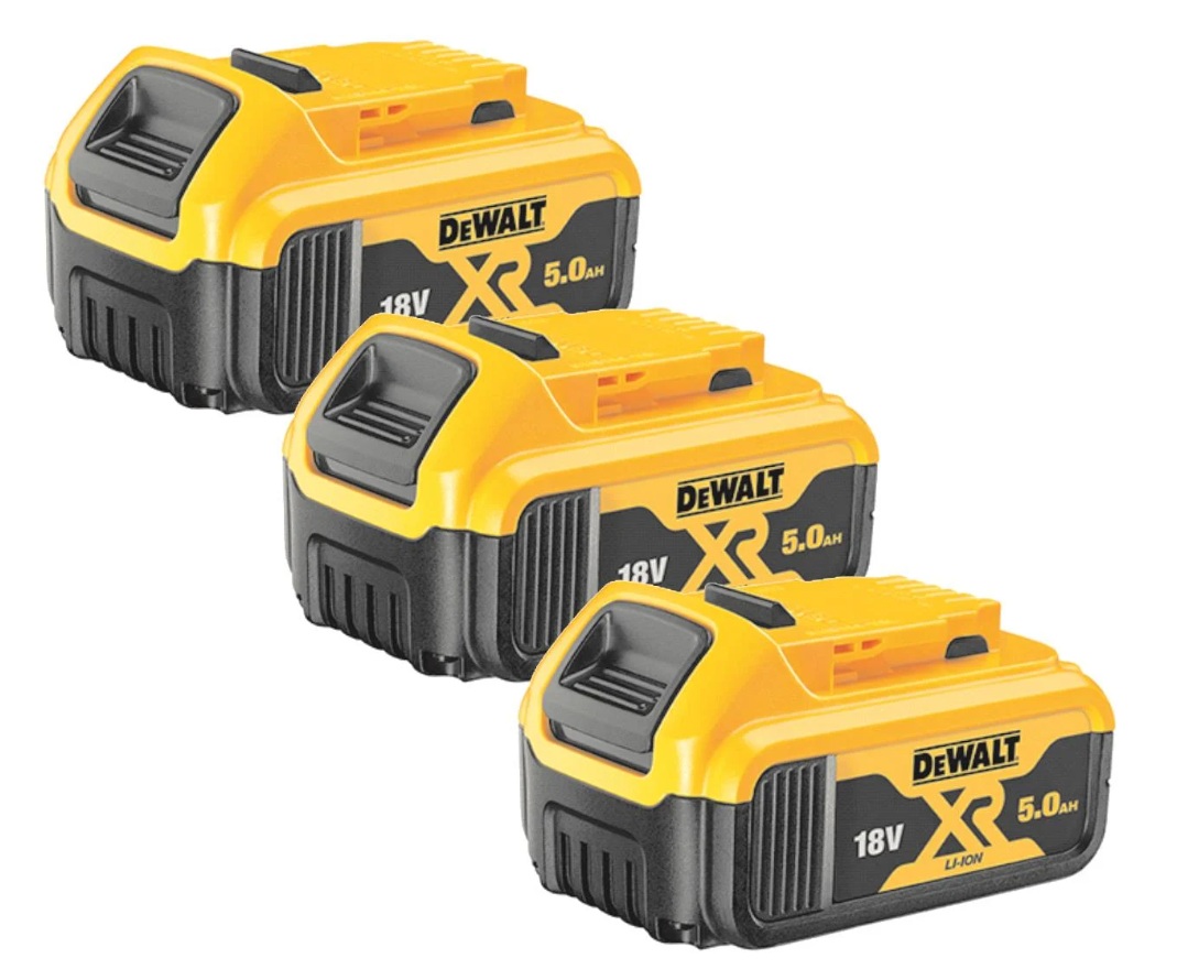 Batteri DeWalt DCB184P3-XJ; 18 V; 5,0 Ah; Li-ion; 3 stk