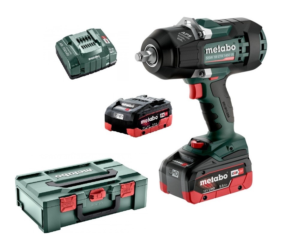Slagmuttertrekker Metabo SSW 18 LTX 1450 BL; 18 V; 2x5,5 Ah batt.