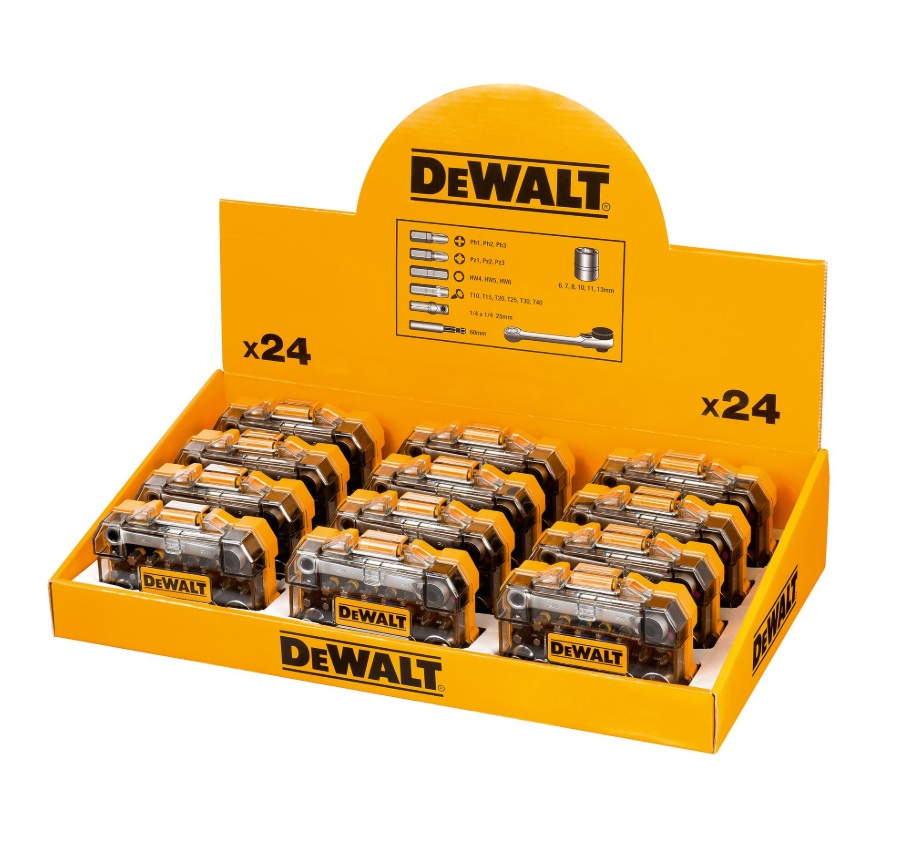 Stikkontakt og bitsett DeWalt DT71516M-QZ; 24 stk