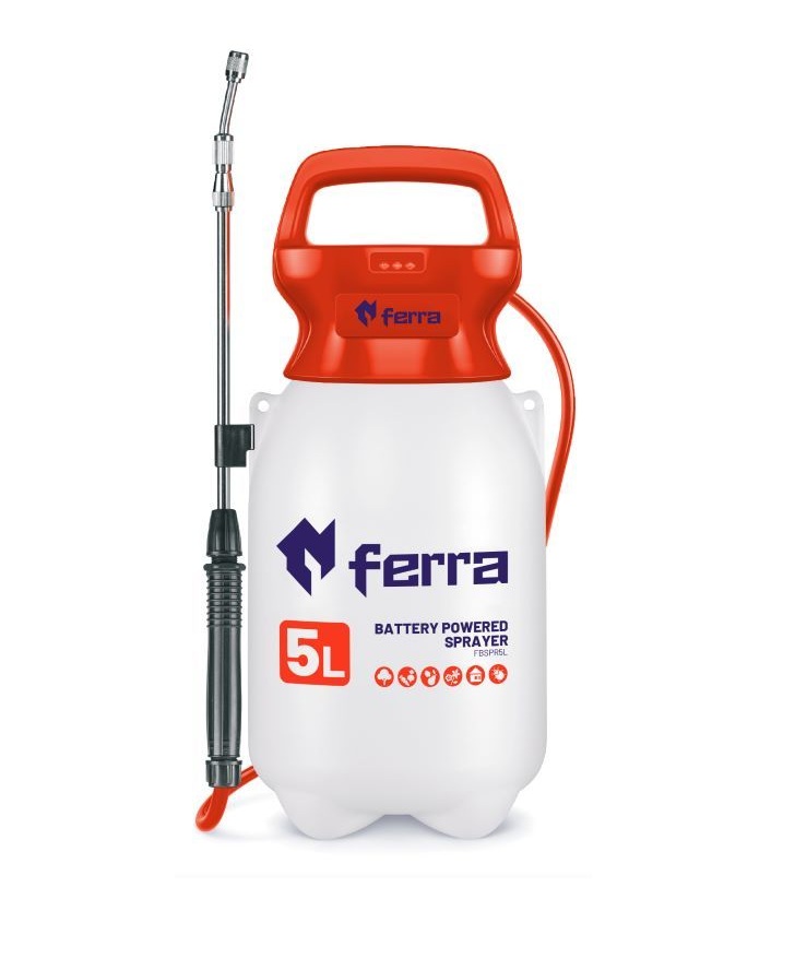Batteridrevet sprøyte Ferra FR-BSPR5; 5 l; 5 V; 1x2,0 Ah batt.