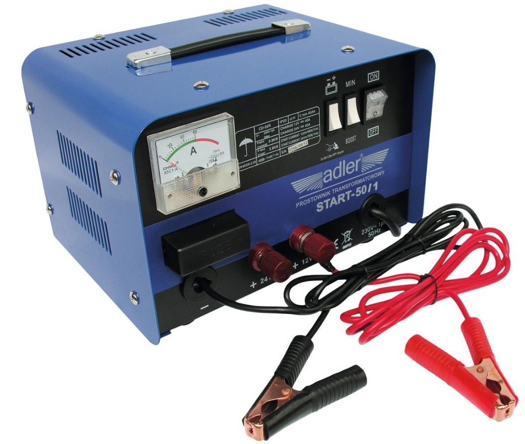 Batterilader til biler/Starter enhet Adler START-50/1; 12-24 V