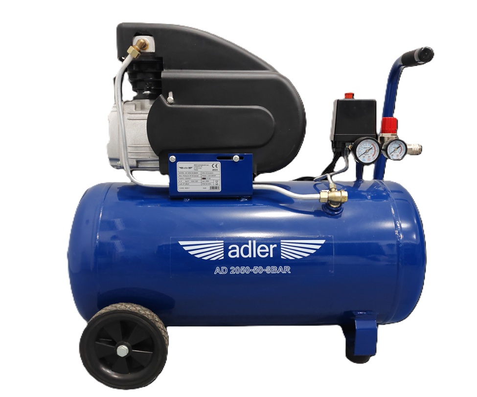 Oljesmurt luftkompressor Adler AD2050-50-8bar + tilbehør
